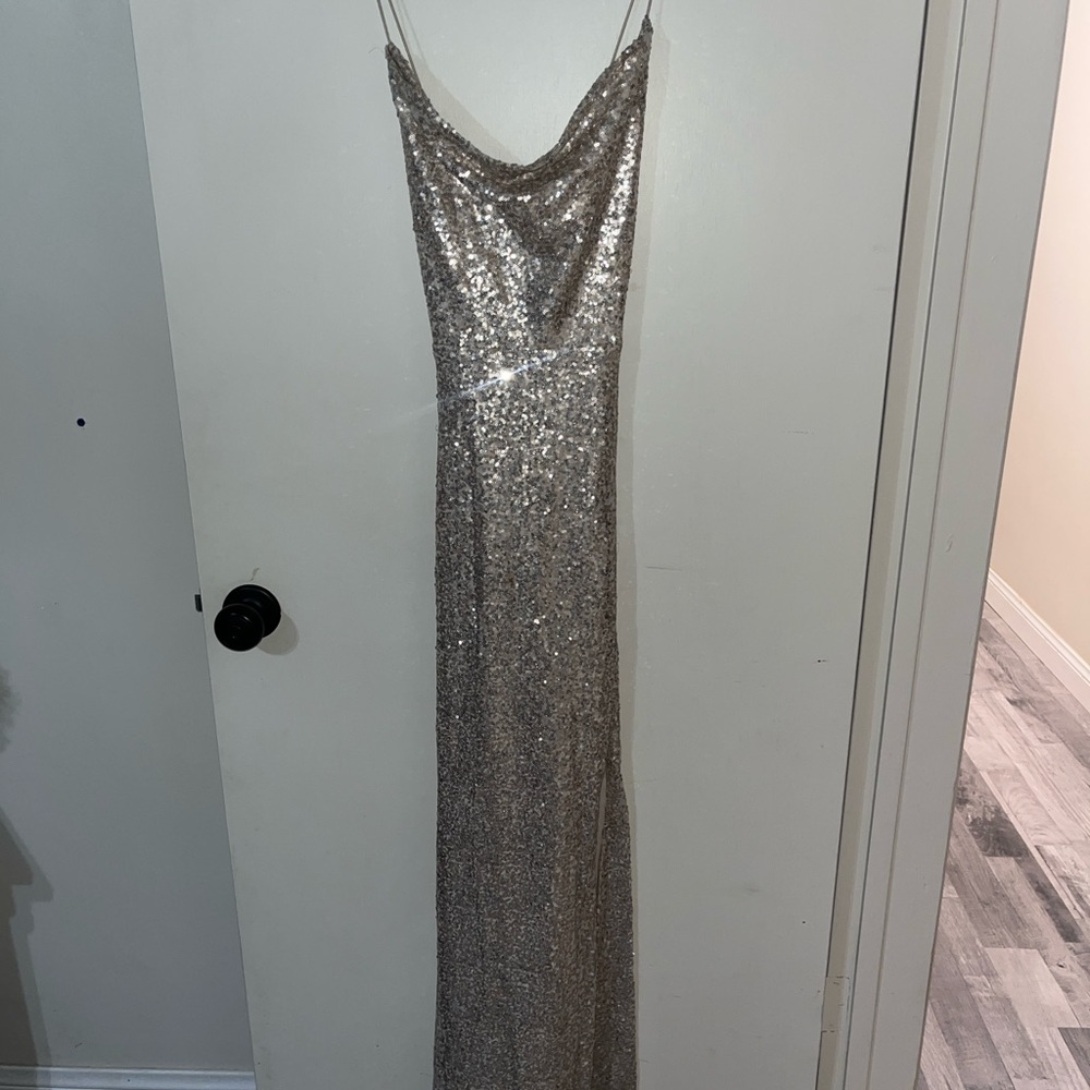 Windsor Sparkling Silver Sequin Dress
